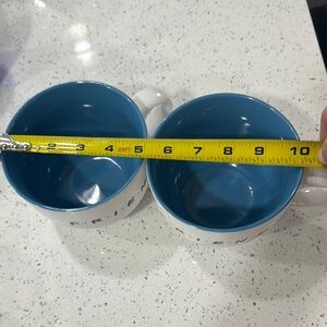 Blue and White Ceramic Mugs Set